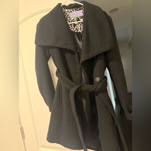 Madden Girl Black Textured Trench Coat